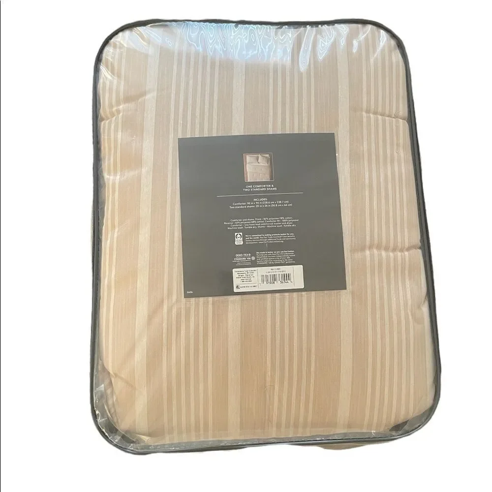 New Classic Stripe Comforter & Sham Set - Threshold sz Fill/Queen